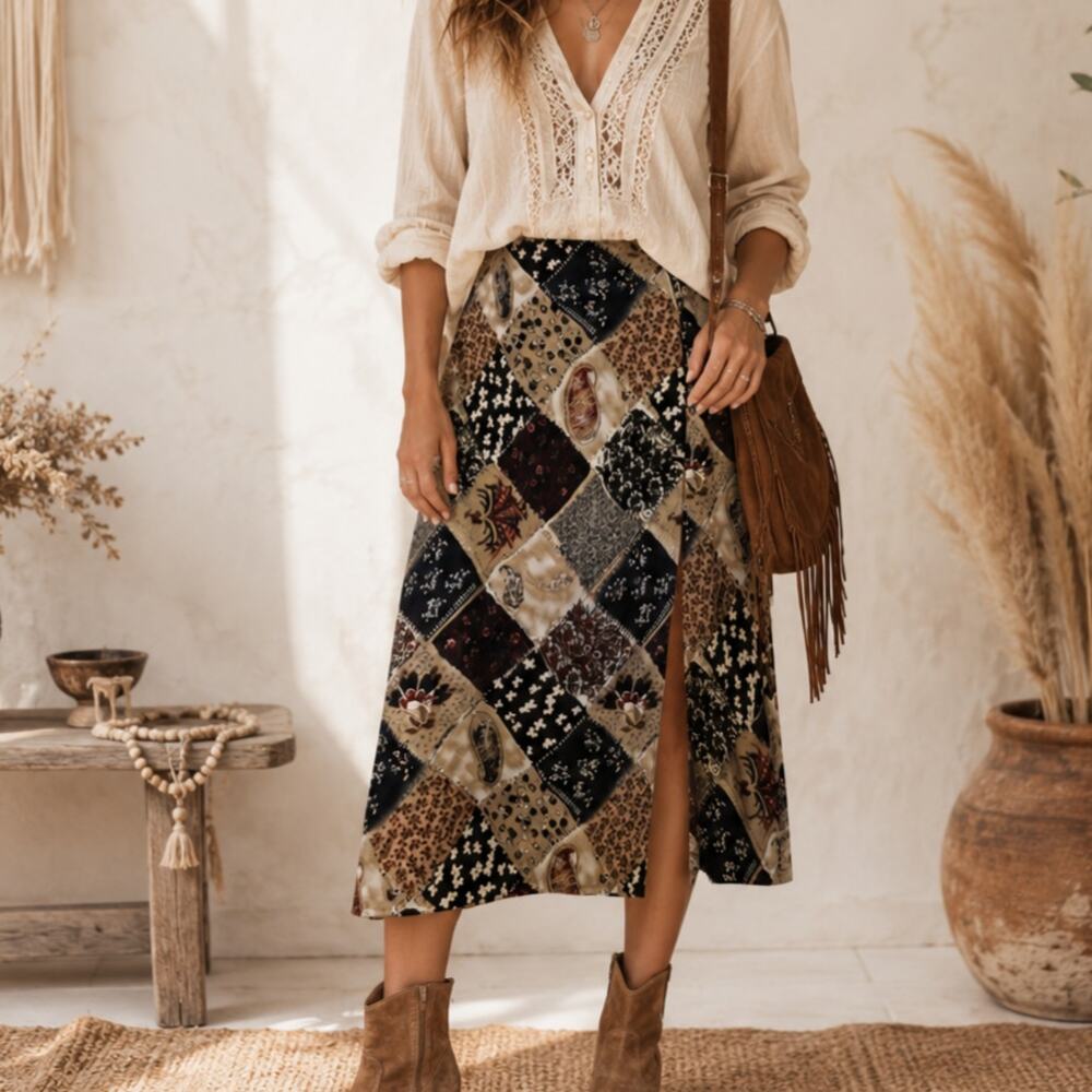 Classic by Jantzen Wrap Skirt Women's Size 14 NWOT Boho Earthy Cottage Hippie